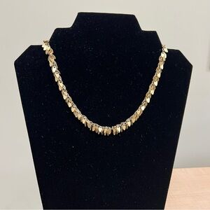 Kenneth Cole New York Brass Leaves Textured Choker Necklace
